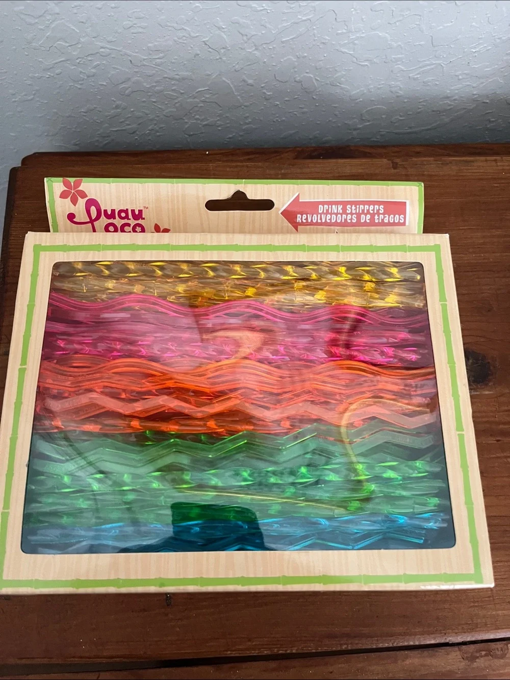 Luau Loco 100 Bright Rainbow Multicolor Twist Drink Stirrers